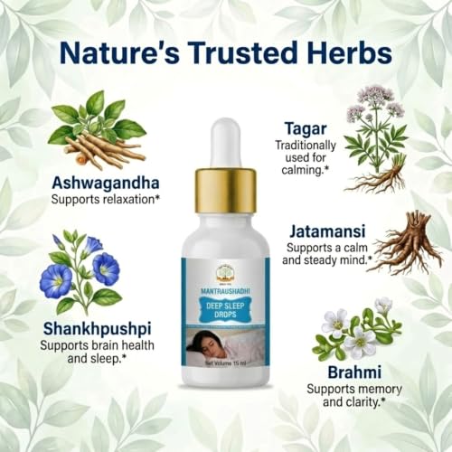 Image of Deep Sleep Drops | Herbal Sleep Support & Natural Relaxation | Stress Relief Aurvedic Formula | Bedtime Sleep Aid Liquid | Sleeping Drop for Deep and Relax Sleep | Nighttime Relaxation Drops | 15 ml Pack of 2