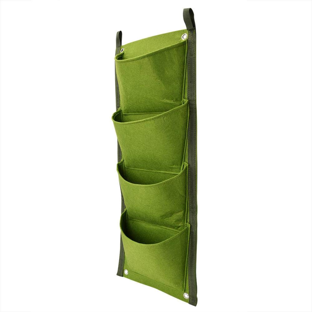 Jeffergrill 4 Pocket Vertical Greening Hanging Wall Outdoor Garden Grow Plant Bags Planter Planter Vertical Garden Hanging Pocket (70 x 30cm) - Image 4