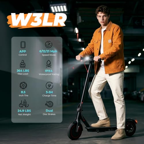 Image of Electric Scooters - Electric Scooter Adults, 1200W /1000W /500W Motor, 28 /25 /21 /18 MPH Top Speed, 10'' /8.5'' Tires, 28 /25 /23 /21Miles, APP Control E Scooter for Teens