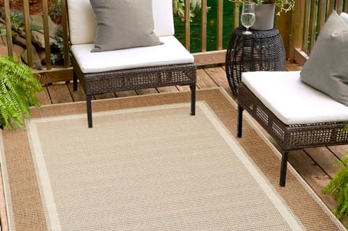 andiamo In- und Outdoor Teppich wetterfest Arizona - Balkon Teppich wasserfest Outdoor-Teppich auch nutzbar als Wohnzimmerteppich oder Küchenteppich Beige Bordüre 133 x 190 cm andiamo In- und Outdoor Teppich wetterfest Arizona - Balkon Teppich wasserfest Outdoor-Teppich auch nutzbar als Wohnzimmerteppich oder Küchenteppich Beige Bordüre 133 x 190 cm