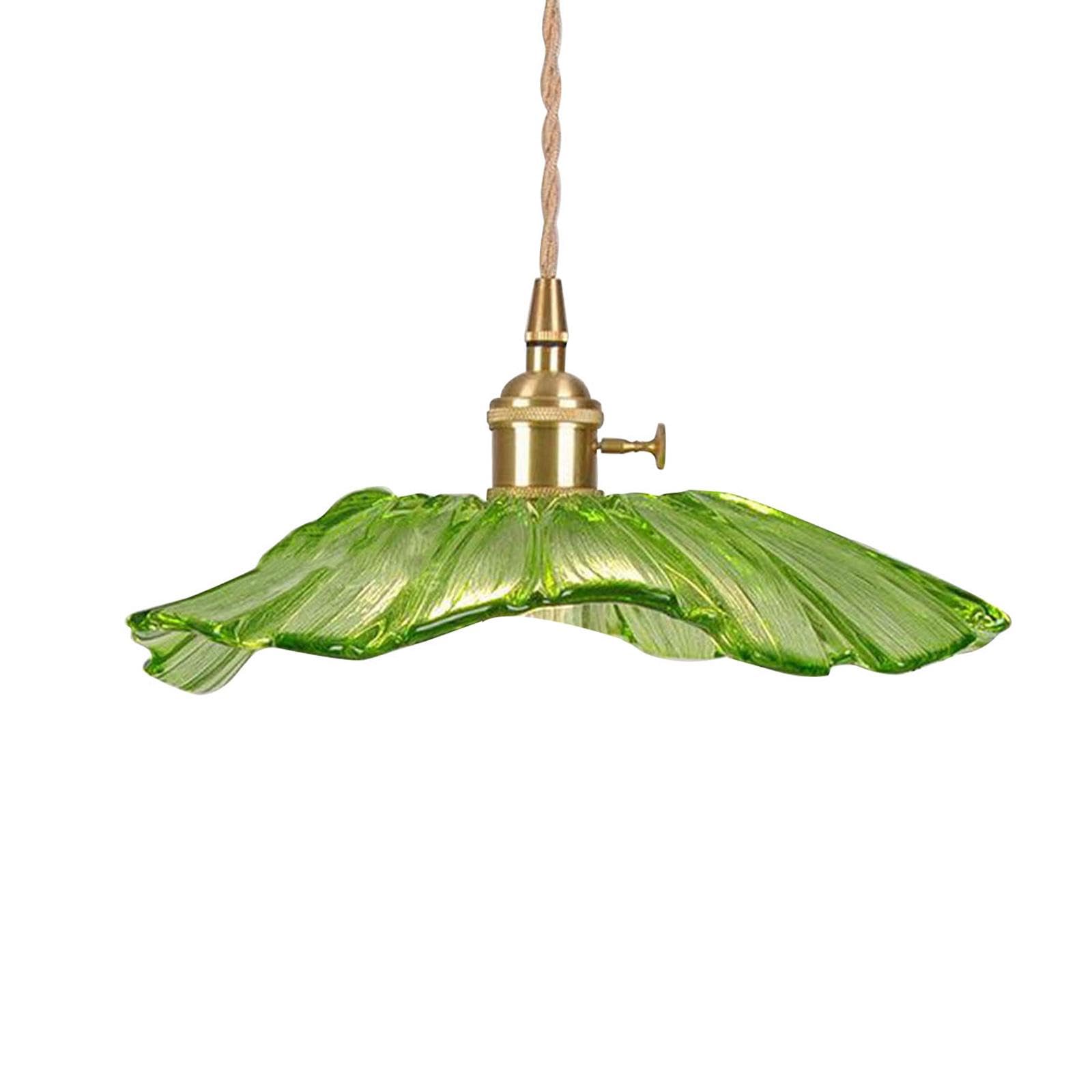 Lampe suspendue moderne en verre robuste vert, luminaire suspendu d'architecte