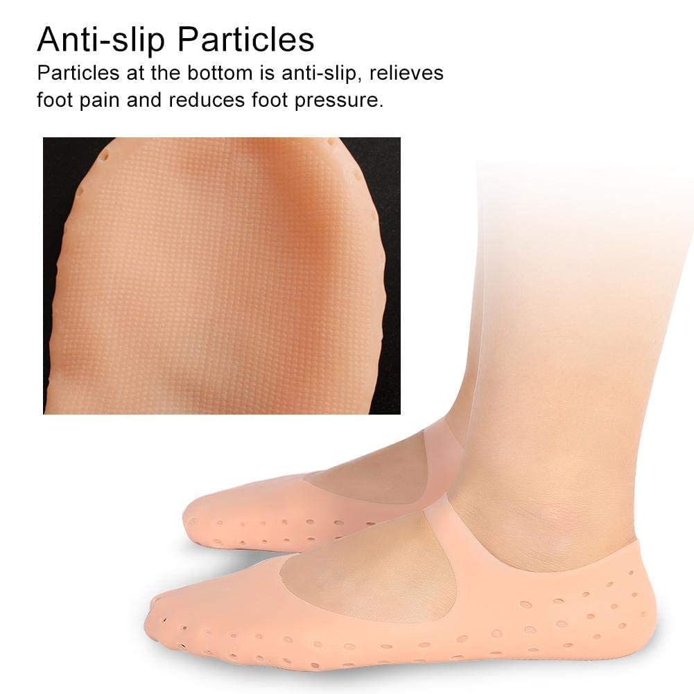 RIDHMIN New Silicone Full Heel Socks Full Length Silicone Protector Moisturizing Socks for Foot-Care and Heel Cracks for cracked feet,heel pad for heel pain, anti crack heel socks (1 Pair) 1