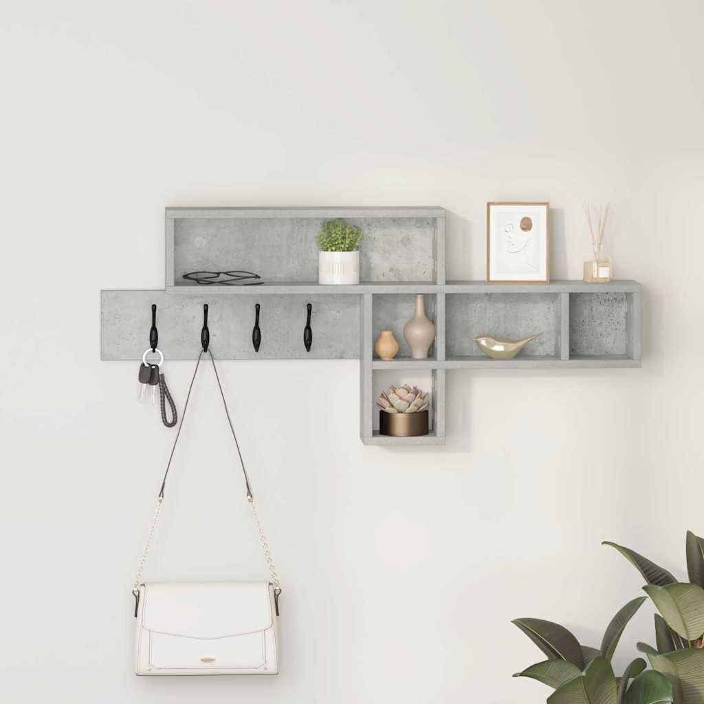 Table de chevet murale - Support mural en béton - Étagère en bois - Étagère suspendue - Organiseur de rangement pour salle de bain, chambre à coucher, couloir, cuisine, bureau