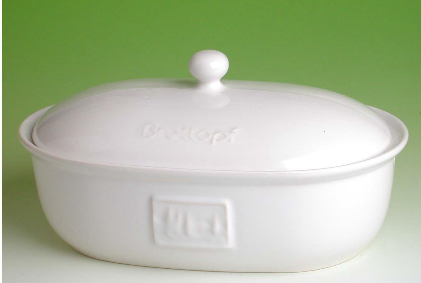 Brottopf oval weiß mit seitlichen Belüftungslöchern