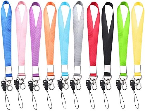 Wrist Lanyard, Kaptron (10 Pack) 8″ Lengthy Bracelet Wrist Strap Hand Grip Lanyard for USB Flashdrive Stick Thumb Drive, Keys Keychain, ID Badge Holder, Title Tag, Cellphone for Males Ladies (Multicolor)