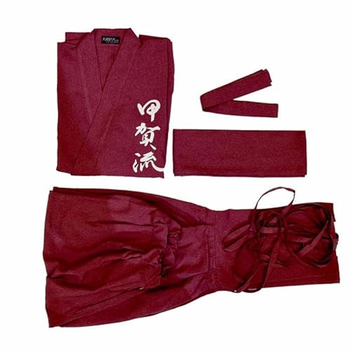 甲賀流忍者衣装 4点式(半袖上着・簡易ハカマ式ズボン・ハチマキ・腰ひも)