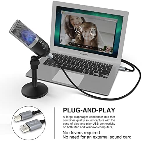 FIFINE USB Microphone, PC Microphone for Mac and Windows Computers,Optimized for Recording,Streaming Twitch,Voice Overs,Podcasting for Youtube,Skype Chats.-K670