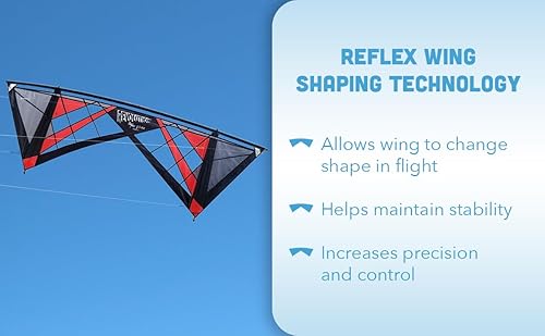 Miniatura 6 de Revolution Kites Reflex RX Spider Sport Wing Kite (modelo ventilado) - Asas, juego de líneas, 1 barra y manga adicionales (lima, gris, negro, centro
