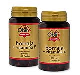 Obire | Aceite de Borraja + Vitamina E 500 mg | Pack 2 Unidades | 110 Perlas | Contribuye a Aliviar los Síntomas Menstruales | Antioxidante | Ayuda a Aumentar tu Rendimiento Físico y Mental