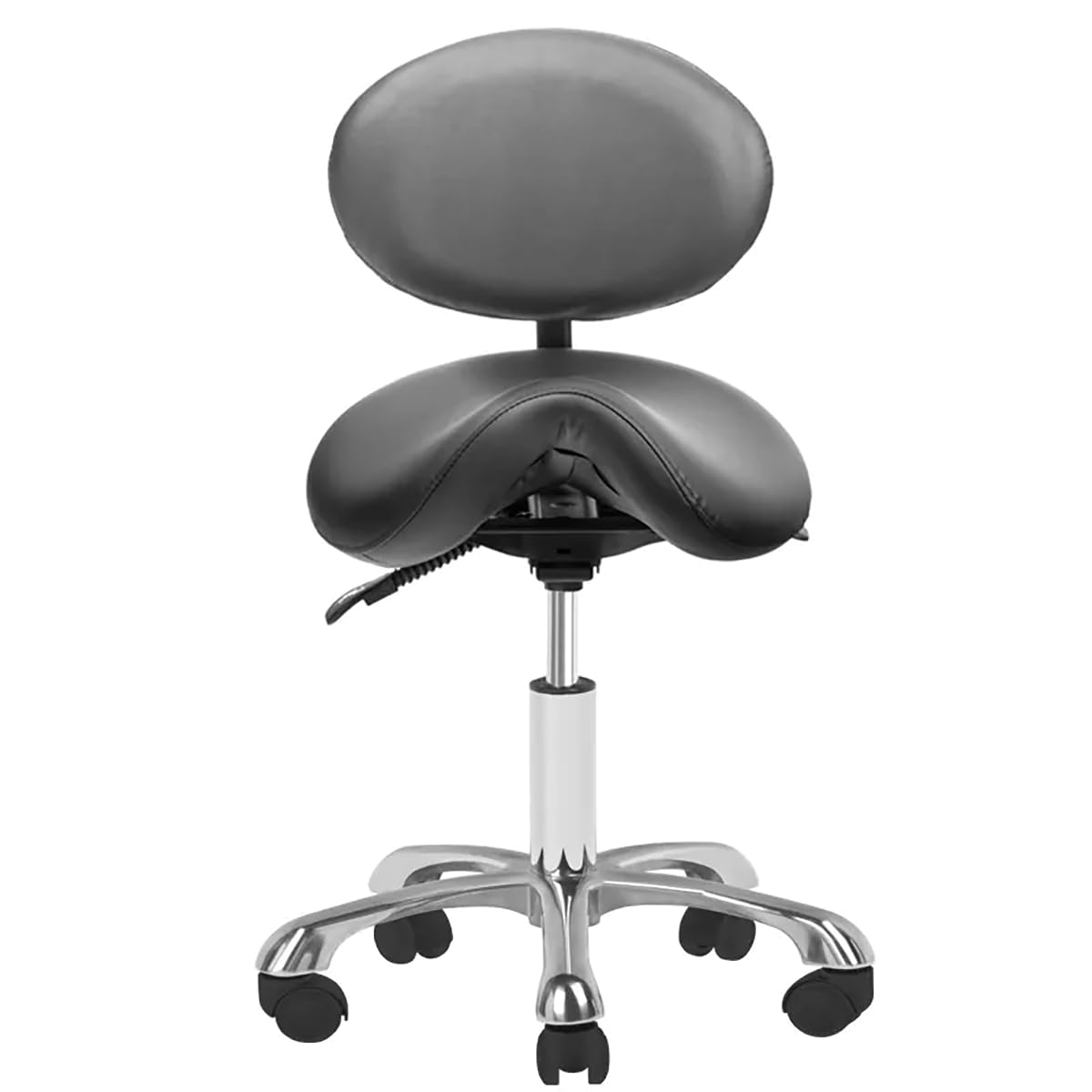 ACTIVESHOP Kosmetikhocker mit Rückenlehne 1025 schwarz Giovanni
