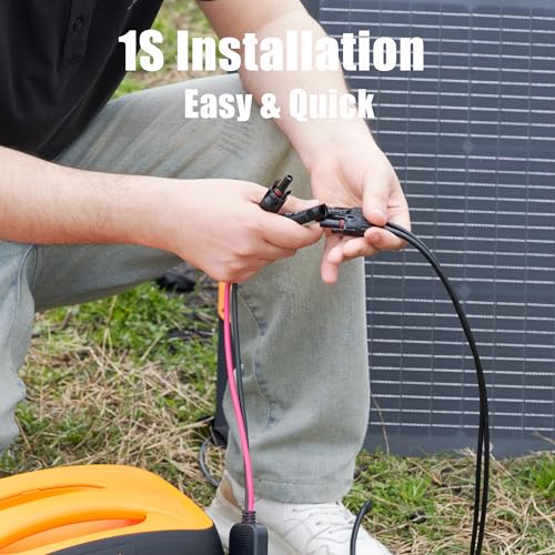 NECESPOW Kit adaptador de painel solar, cabo adaptador 6 em 1 + kit de conector solar paralelo Y-Bra