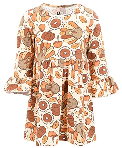 Image of Girls Long Sleeve Ruffled Dresses for Toddlers and Kids