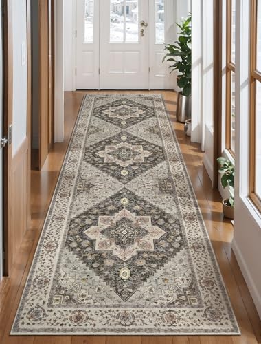 Image of Tangsoo 2.6x10 Hallway Runner Rugs, Washable Non Slip Vintage Rug Runners