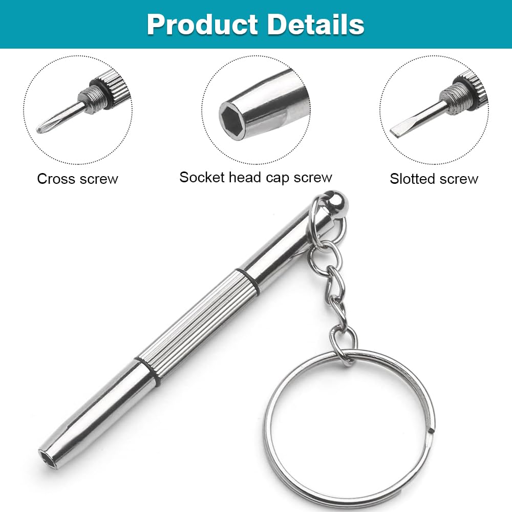 Eyeglass Sunglass Glasses Repair Tool Kit, 500 PCS Spectacle Repair Screwdriver Set with Mini Screwdriver Screws Nuts Silicone Nose Pads Tweezer Glasses Cloth Assortment Repair Tool Set - Image 3