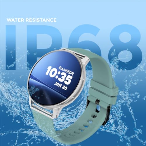 Image of GameSir Active 5 Smart Watch AMOLED Display 1.3 inch Screen, 360 * 360 Resolution, IP68 Waterproof with Multiple Watch Faces Bluetooth Calling Round Dial Smartwatch for Men & Women(Light Green)