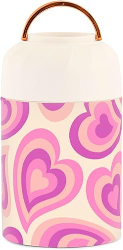 Miniatura 1 de Groovy Hearts Hippie Retro Kids Womens Insulated Food Jar Containers with Spoon 17oz500ml Insulated Lunch Containers Stainless Steel Vacuum Keep