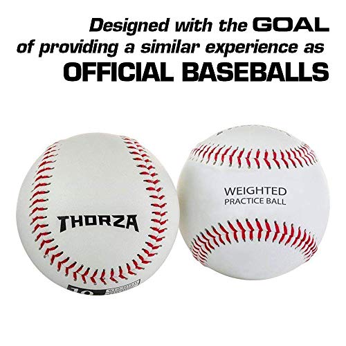 Thorza Weighted Baseballs For Throwing - Help Increase Pitch Velocity - Set Of 4 Practice Baseballs Ranging From 6Oz To 12Oz #TOP2