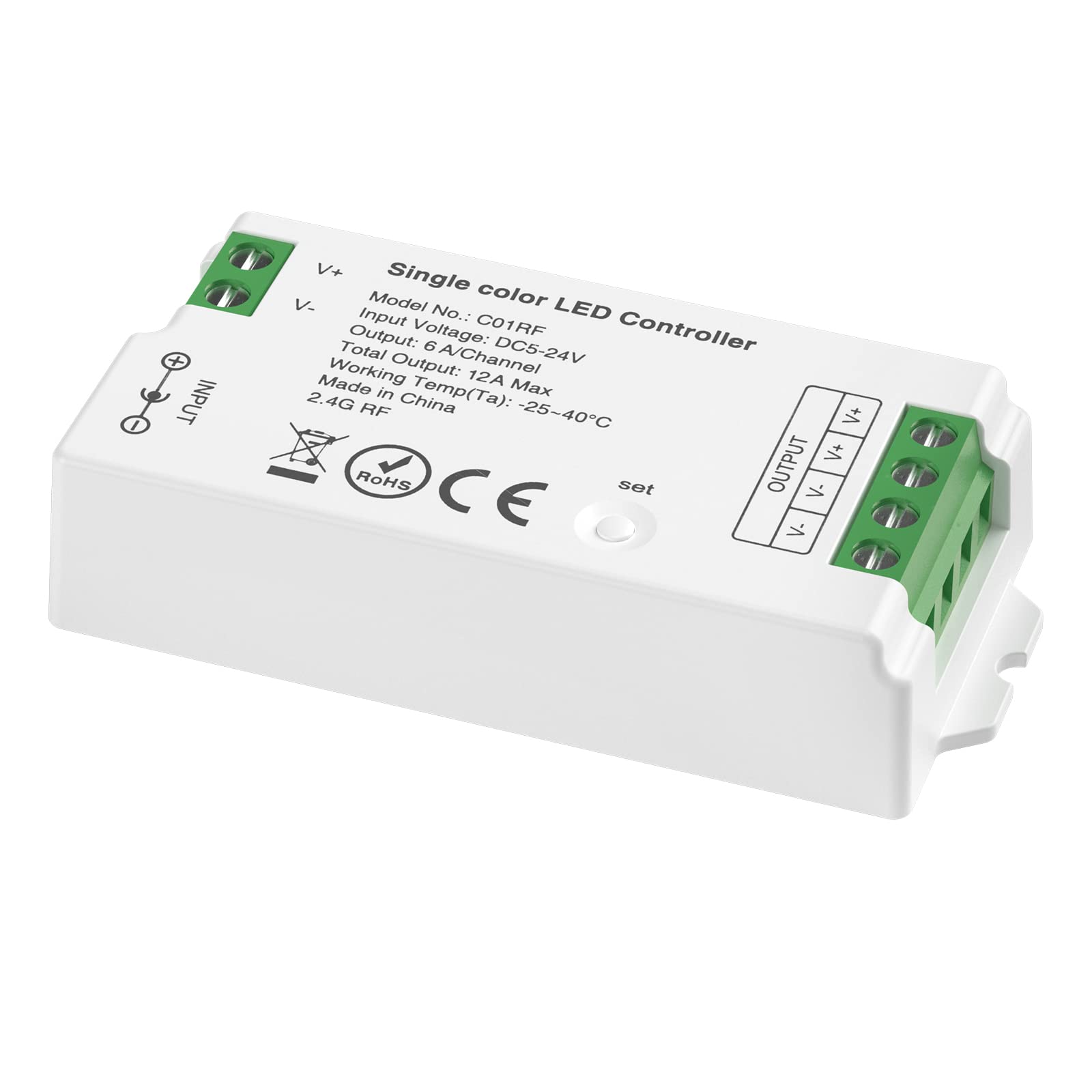 SEZO C01RF 2.4GHz Single Color LED Controller Brightness Adjustable