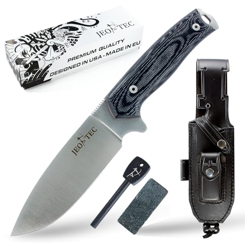JEO-TEC Nº21 Cuchillo supervivencia caza monte bushcraft camping outdoor campo - Funda de Cordura - Acero BÖHLER N690C - Fabricado en España