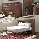 Atlantic Furniture Deerfield Murphy Bed Chest with Charging Station, Queen, Burnt Amber
