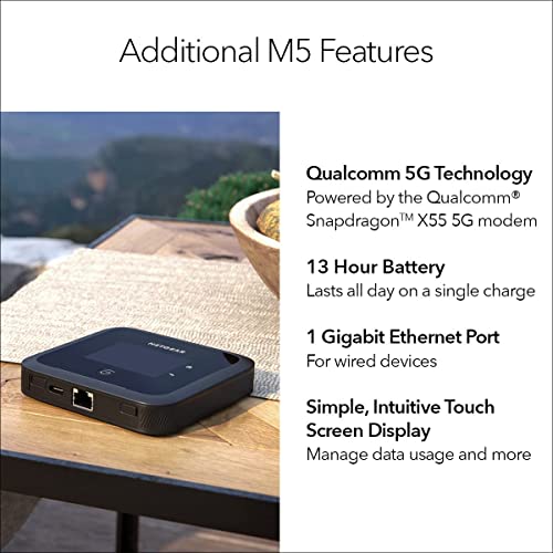 Image of NETGEAR Nighthawk M5 5G Mobile Hotspot with WiFi 6 (MR5200) Ultrafast 5G Wireless Hotspot Router | Works Best with AT&T and T-Mobile | Connects Up to 32 Devices | Secure Wireless Network Anywhere