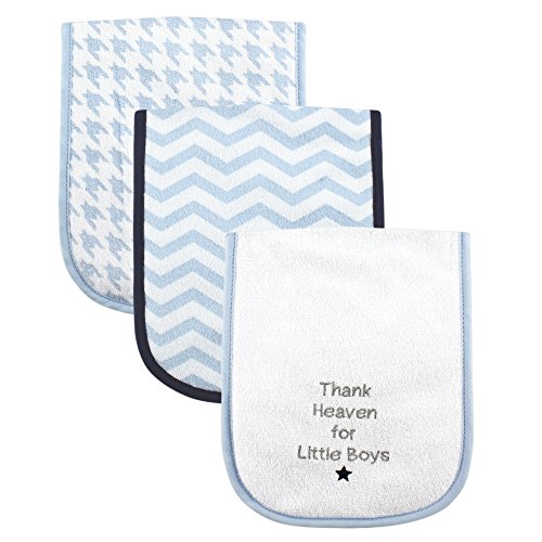 Image of Luvable Friends Unisex Baby Cotton Burp Cloths with Fiber Filling, Boy Thank Heaven, One Size