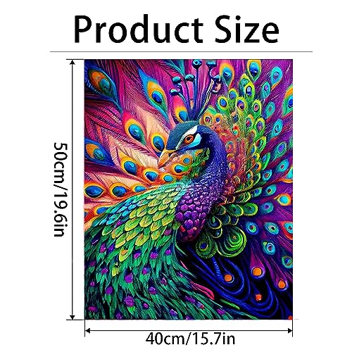 Ycydilirab Paint by Number for Adults-Peacock Paint by Numbers,Animals Paint by Numbers for Adults Home Wall Decor 16x20inch - Thumbnail 4