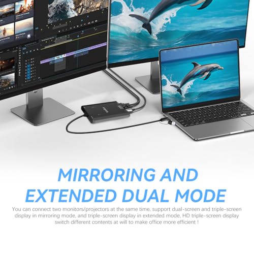 Image of ZORBES 2 in 1 USB to HDMI Adapter Dual HDMI Adapter 1920x1080P@60Hz HD Pixel Converter USB 3.0 HD Video Connection Adapter Universal HDMI Adapte for Laptops, Monitor, Phone, Tablet