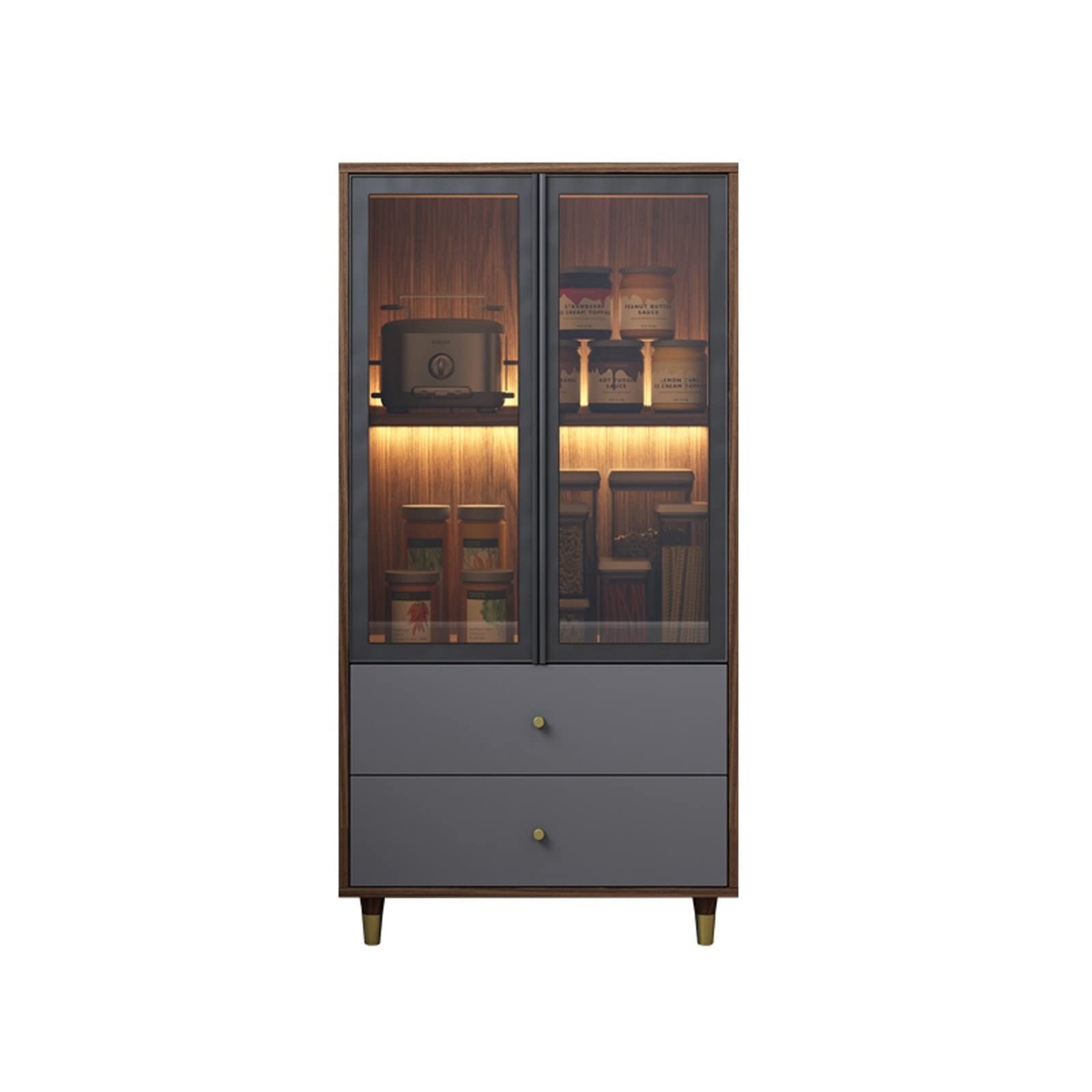 Wine Cabinet Modern Wine Cabinet, Home Bar Kitchen Sideboard, Wine Cabinet with Glass Doors and Drawers, High End Wine Cabinet Liquor Cabinet Bar for Home