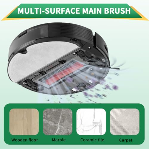 Image of 4-Pack Dual Main Brush Replacement for Roborock S8, S8+, S8 Pro Ultra, Q8 Max, Q8 Max+, Q5 Max+, Q5 Pro, Q5 Pro+ Robot Vacuum Cleaner, Rubber Roller Brush Kit