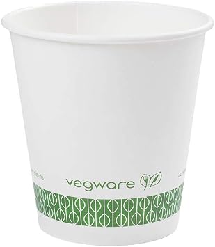 Vegware White Paper Coffee Cups, Disposable Coffee Cups, 10 oz, 1000 Count | Coffee tea drinks, Drink stations, to-go, Cafe office foodservice, PLA plant-based lining, Compostable, Fits 89-Series lids