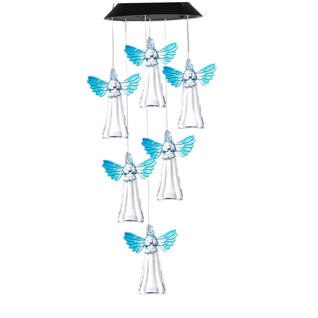 Carillon éolien ange solaire LED extérieur étanche luminescent