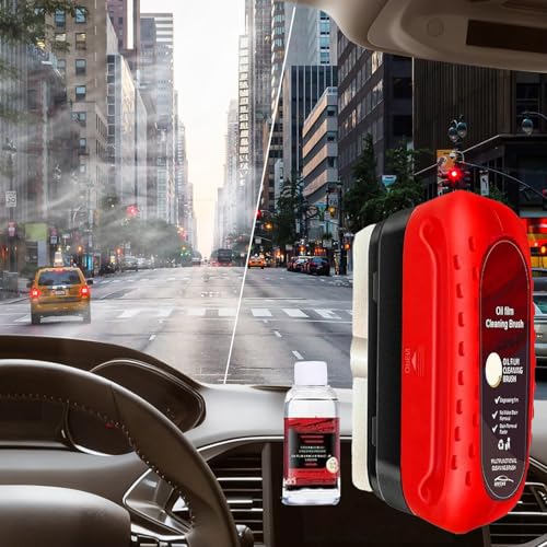 Fululuer Automotive Oil Film Cleaning Brush, Windshield Cleaner for Car Windows...