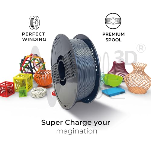 Image of NFIL3D Premium High Strength PLA+ Midnight Grey 3D Printer Filament | Dimensional Accuracy + /- 0.015mm |1.75mm | Easy to Print, No Clogging,Smooth Finish,Tangle-Free |Compatible with All 3D Printers