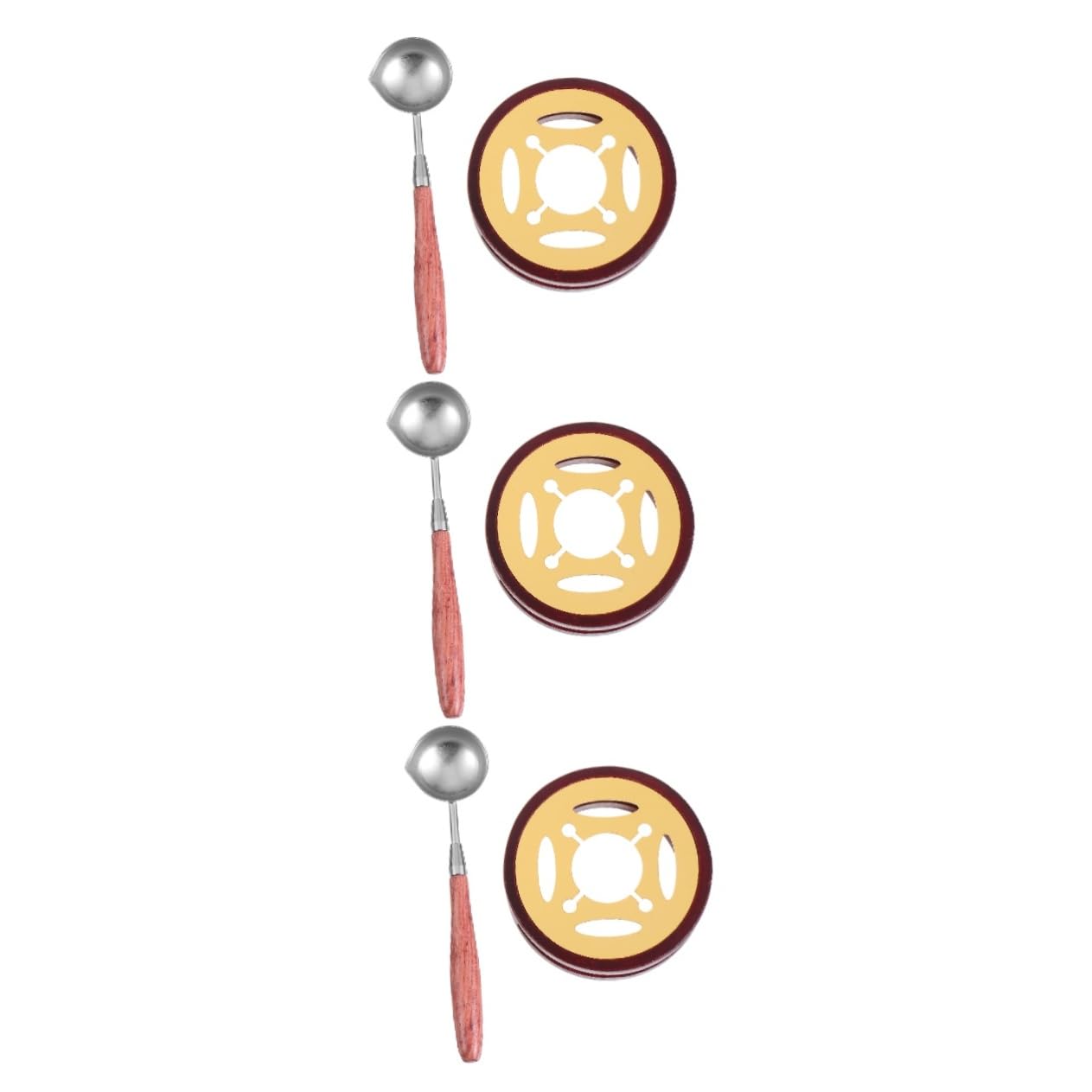 DOITOOL 3 Juegos herramienta de encerado sobres envelopes giftcrad sello lacre sello de lacre horno de cera pegajoso estufa de de madera práctica estufa de fusión aleación Brown