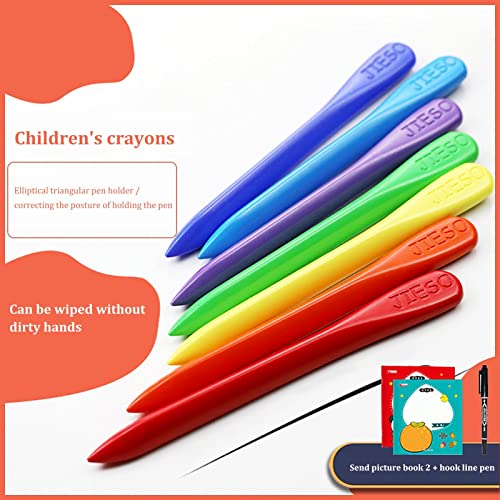 Lápis De Cor,Conjunto de giz de cera orgânico para pintura infantil - Giz de cera triangular lavável