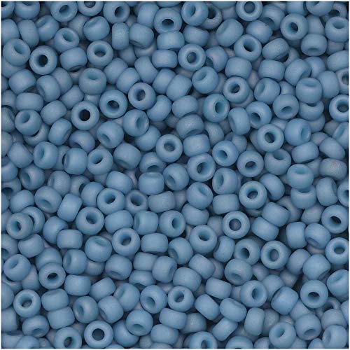 Pale Denim Opaque Luster Miyuki Japanese Round Rocailles Glass Seed Beads 11/0 Approximately 24 Gram 5 Inch Tube #TOP12