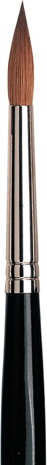 da Vinci Watercolor Series 36 Paint Brush, Round Russian Red Sable with Black Handle, Size 8