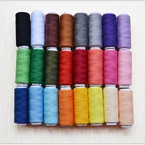 Home Sewing All Purpose Kit Cotton Thread Reel Assorted Colors, 24 Spools