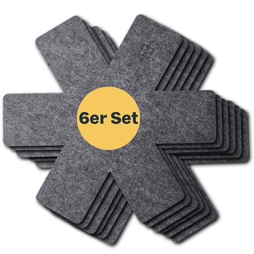 SILBERTHAL Pfannenschoner 6er Set Ø 35cm Filz - Pfannenschutz...