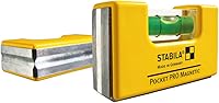 Stabila 11901 PRO Magnetic Pocket Level with Holster - Strong Rare Earth Magnets, Yellow, Made in Germany