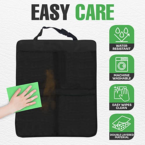 Image of lebogner Back Seat Cover for Kids + 4 Pocket Storage Organizer, 2 Pack X-Large Waterproof Kick Mats Backseat Protector, Car Seat Back Protectors for Vehicles to Protect from Dirt, Mud & Scratches