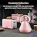 Tower T20036PNK Cavaletto 2-Slice Toaster with Defrost/Reheat, Stainless Steel, 850 W, Marshmallow Pink and Rose Gold