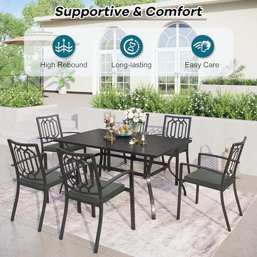 Image of Basic Beyond Outdoor Chair Cushions Set of 6, Square Corner, 18.5x16x3, Charcoal Grey