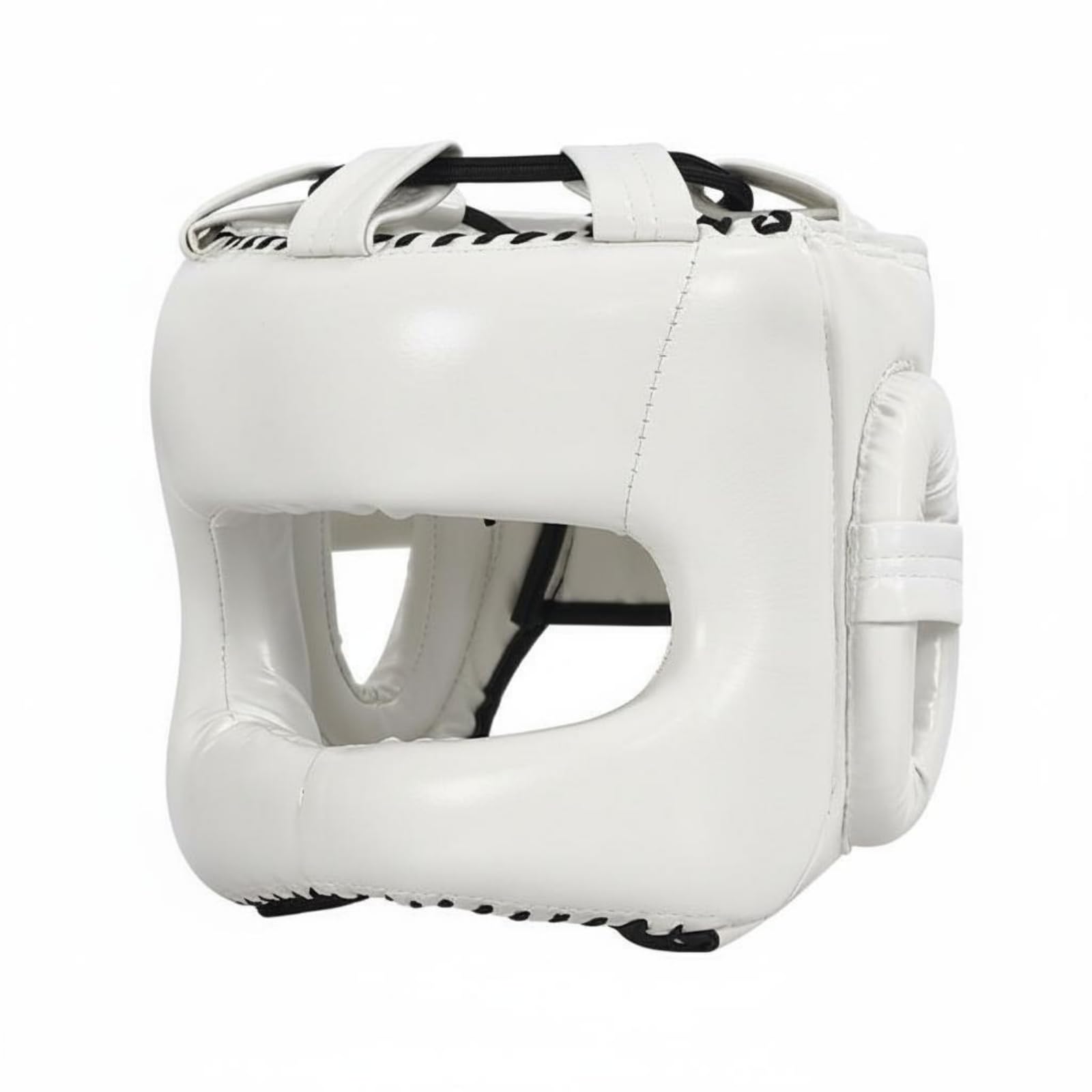 Casco da Paracolpi Integrale con Protezione Viso Guance Mento Naso Struttura in PU E Interno Modellato Assorbimento Impatti Orecchie Protette