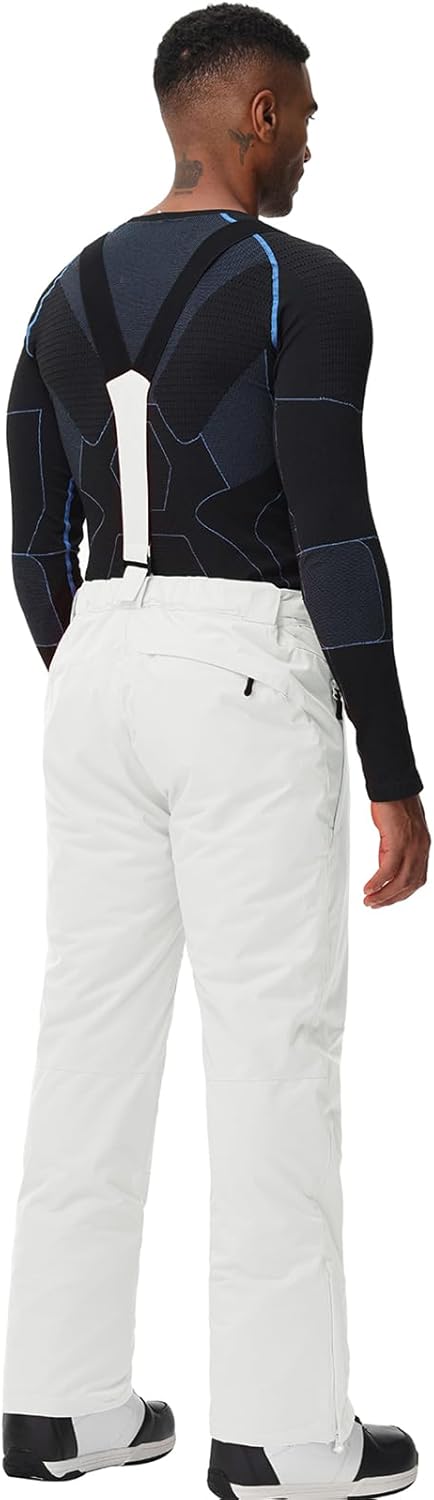 YEEFINE Men's Snow Ski Pants Insulated Waterproof Warm Winter Outdoor Snowboard Bibs with Suspenders - Image 4