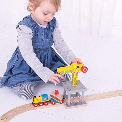 Bigjigs Rail Magnetic Big Yellow Crane - Andere grote houten railmerken zijn compatibel - Image 4
