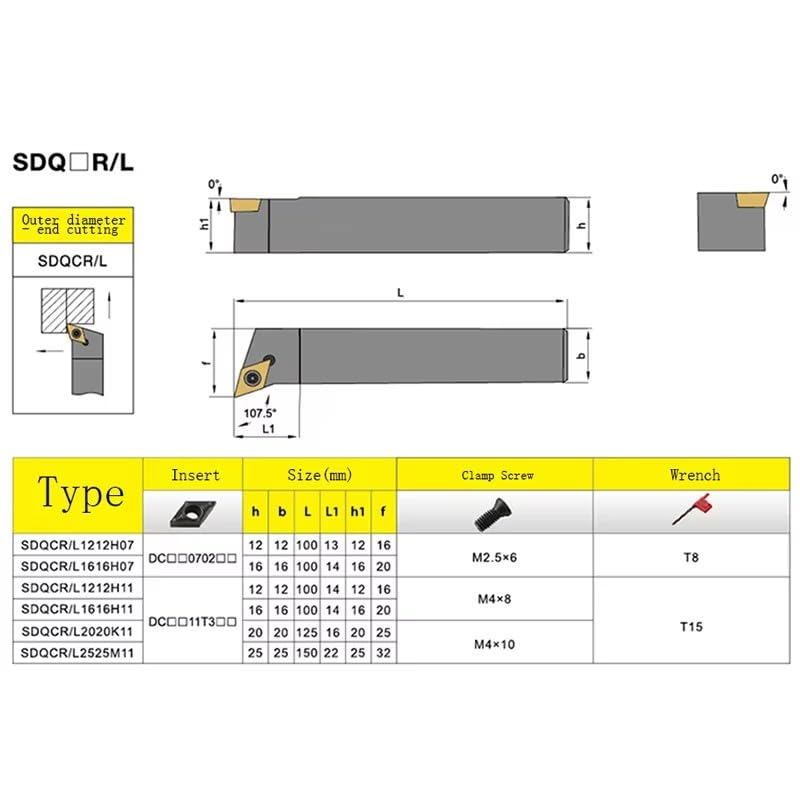 Barra de torneado de precisión SDQCL2020K11 Left miniatura 2