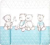 sicher und bequem. Julius Zöllner Wickelauflage Softy - Wickel-Auflage mit 3-seitig abgestepptem Rand - wasserdichter & abwaschbarer Folienbezug - 75x85 cm