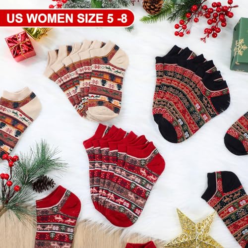 12 Pairs Adult Christmas Socks with Grips Winter Warm Women Socks Xmas Cozy Non Skid Cute Socks for Home Gift4